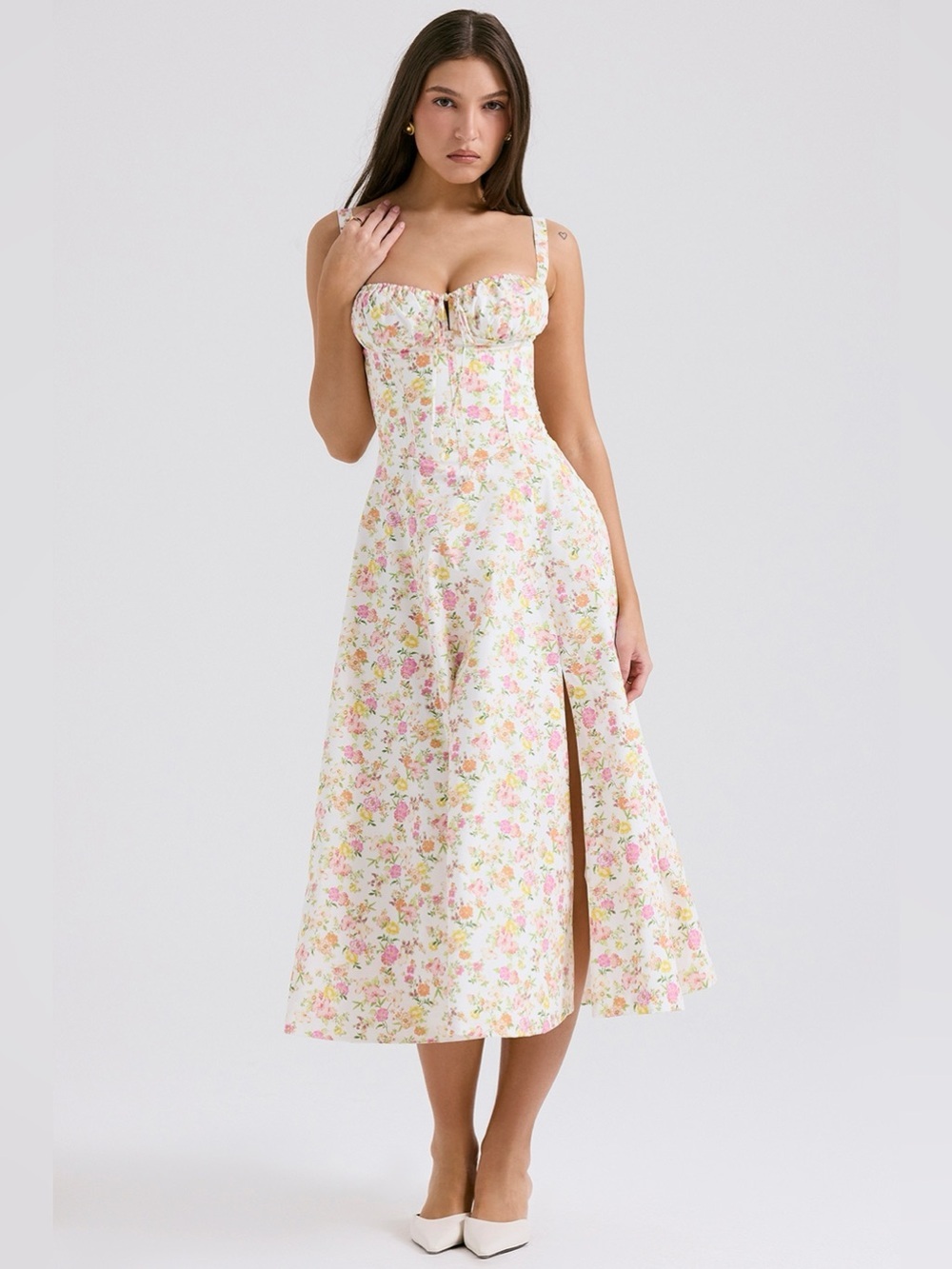 new House of CB CARMEN
Ivory Meadow Print Cotton Bustier Sundress